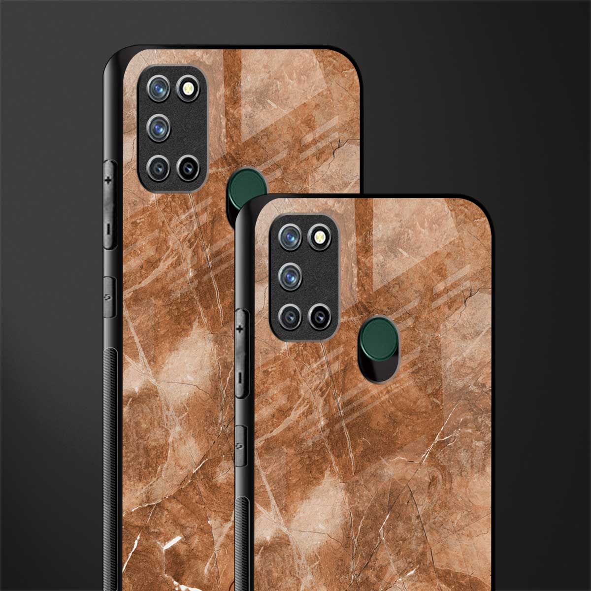 caramel brown marble glass case for realme 7i image-2