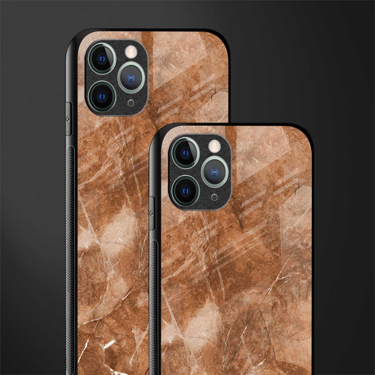 caramel brown marble glass case for iphone 11 pro max image-2