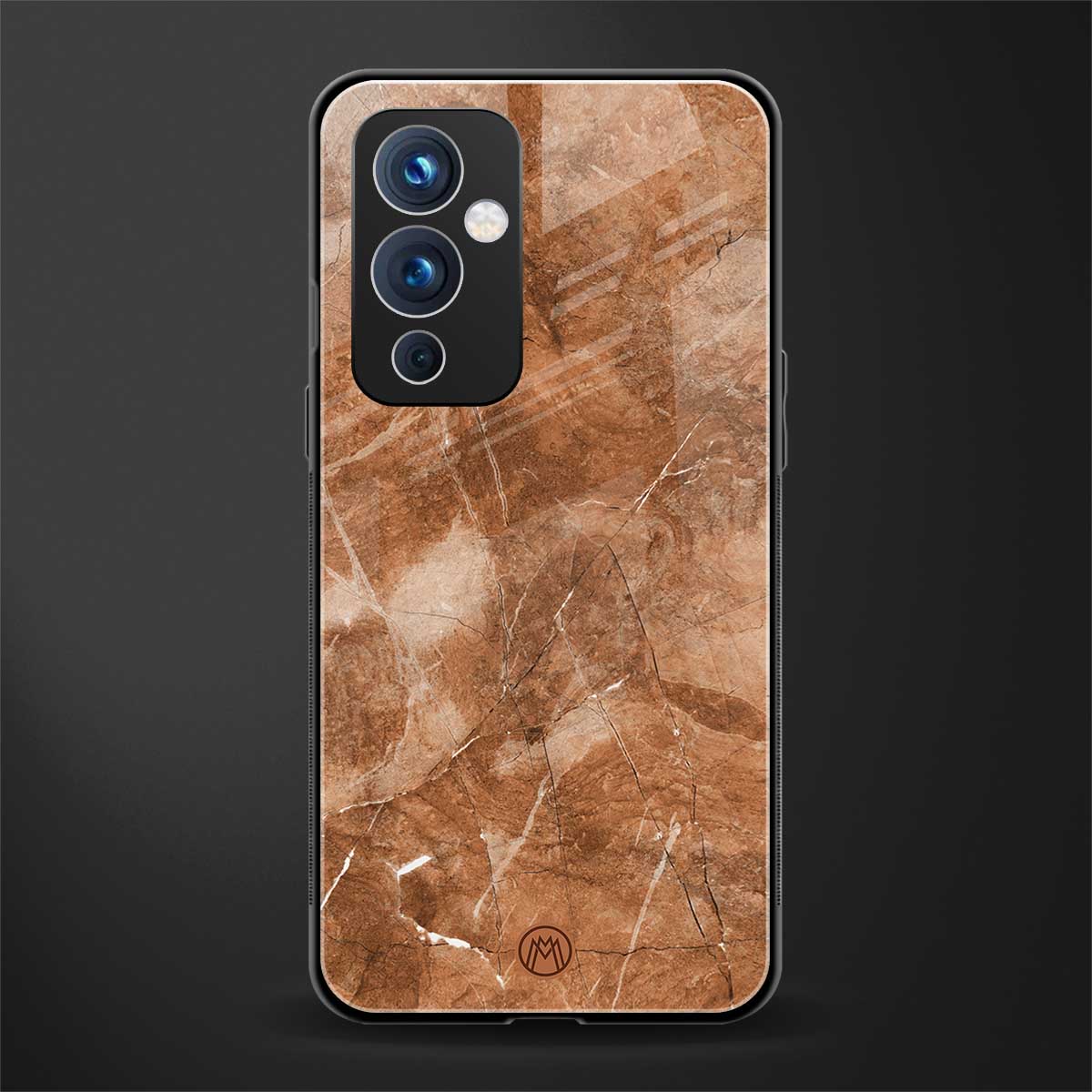caramel brown marble back phone cover | glass case for oneplus 9