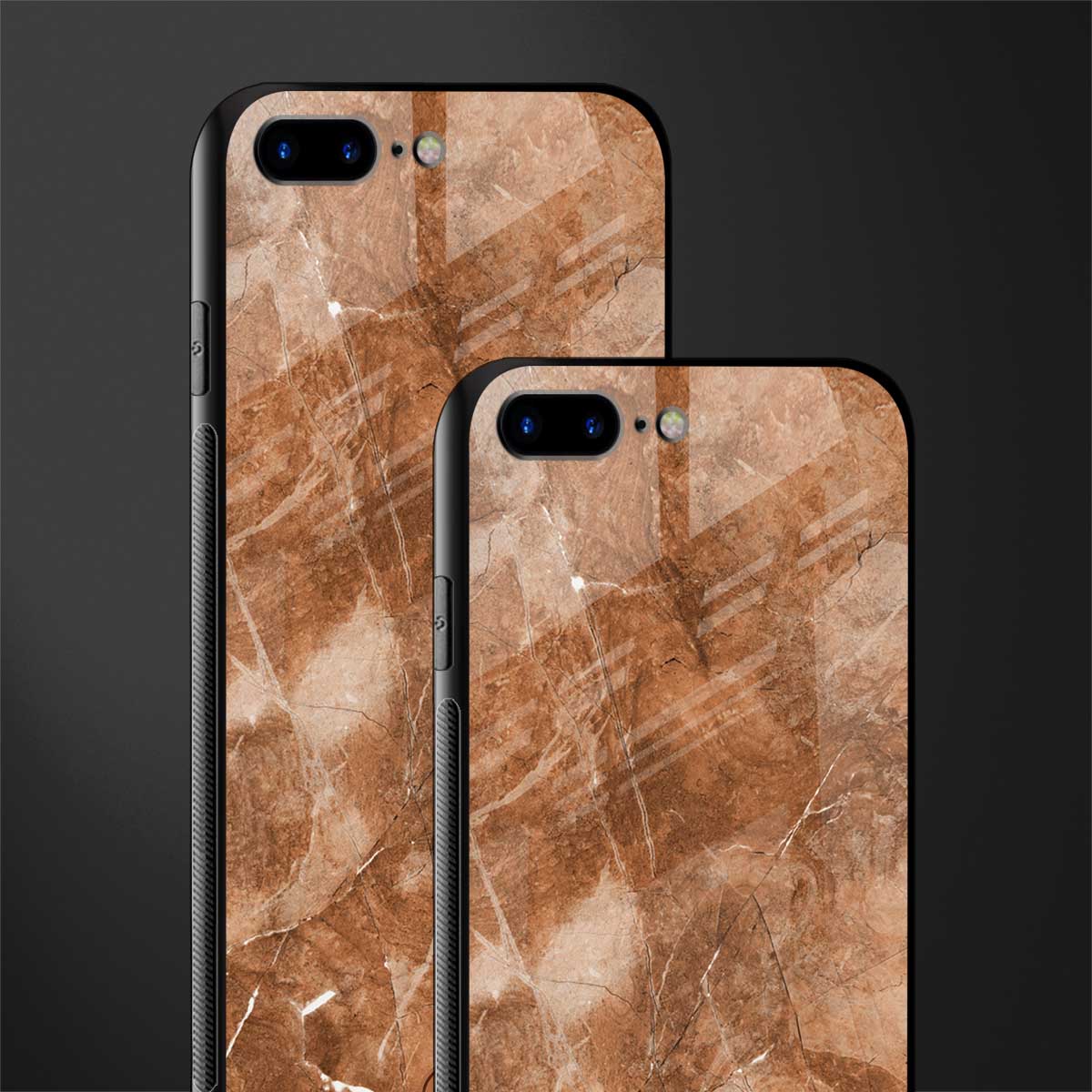 caramel brown marble glass case for iphone 7 plus image-2