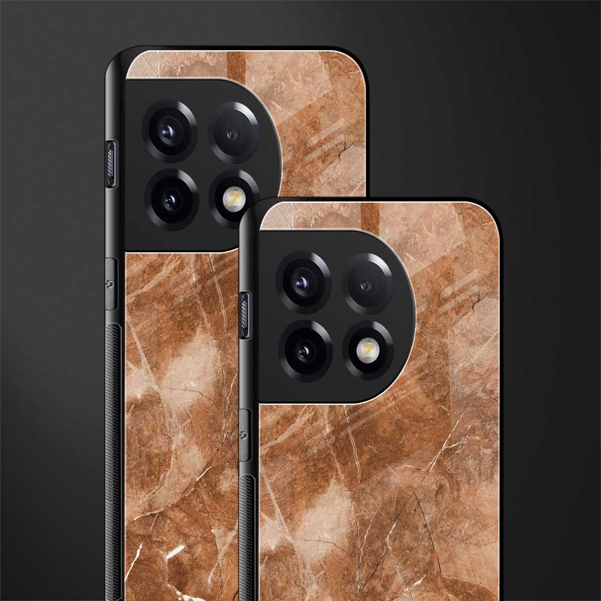 caramel brown marble back phone cover | glass case for oneplus 11r