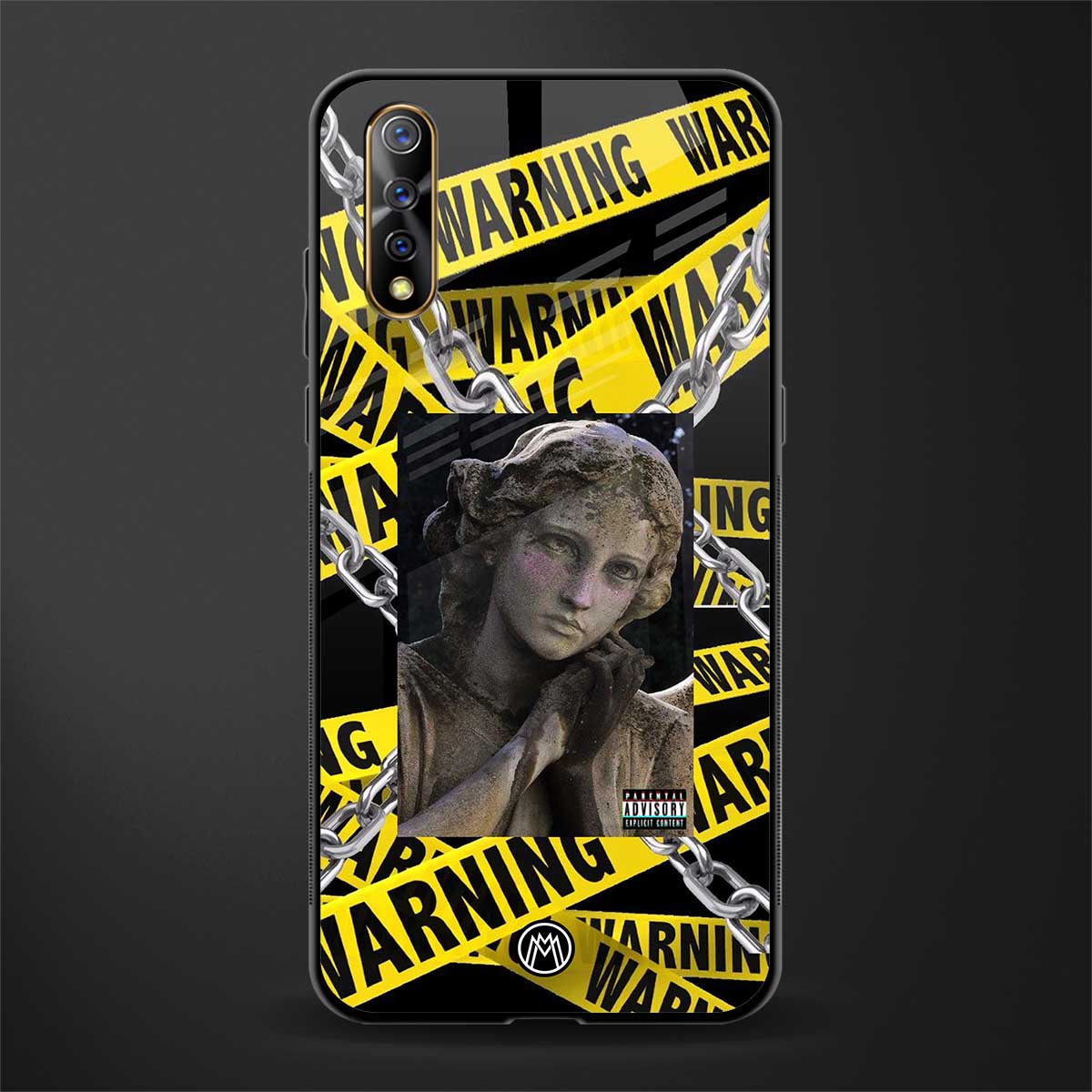 caution glass case for vivo s1 image