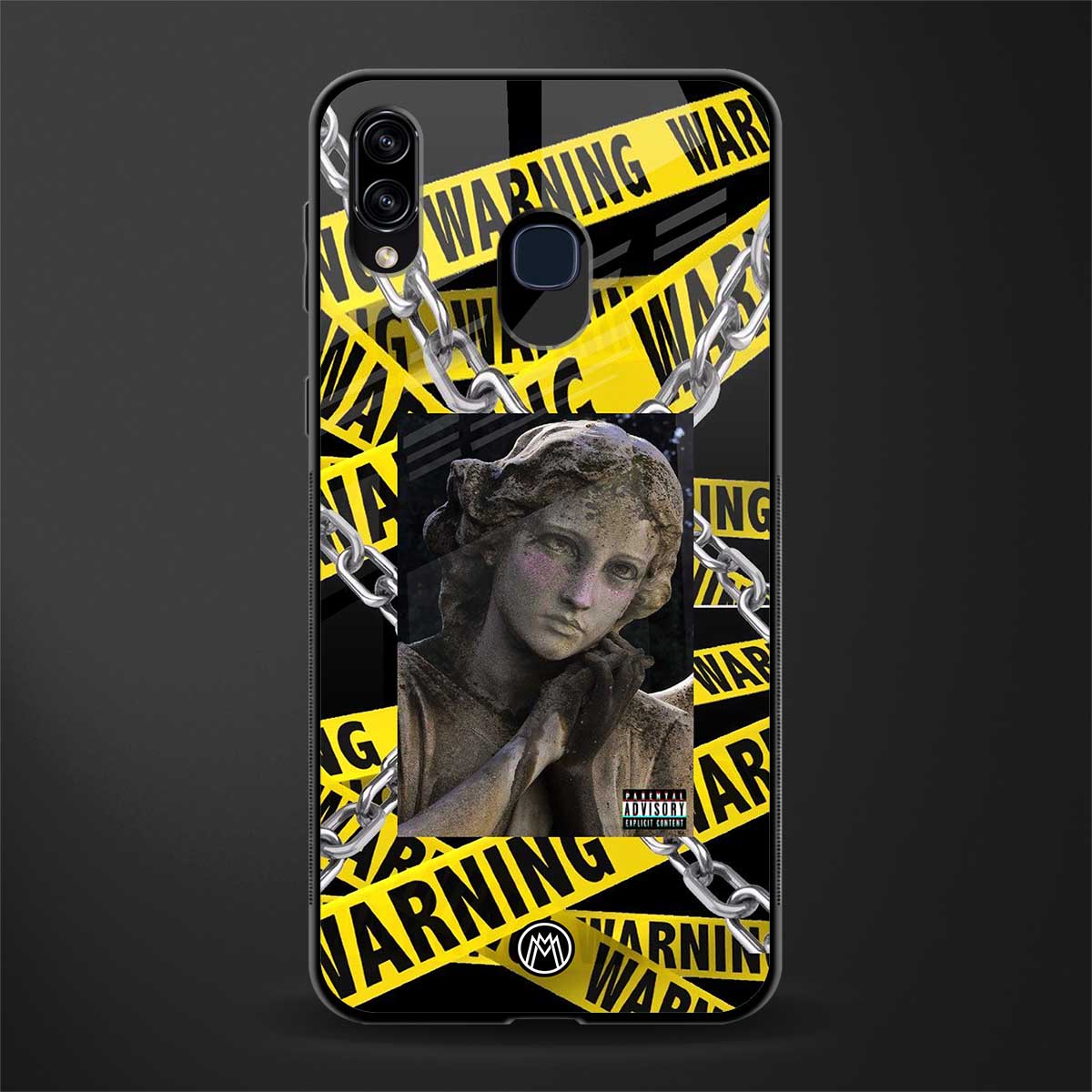 caution glass case for samsung galaxy a30 image