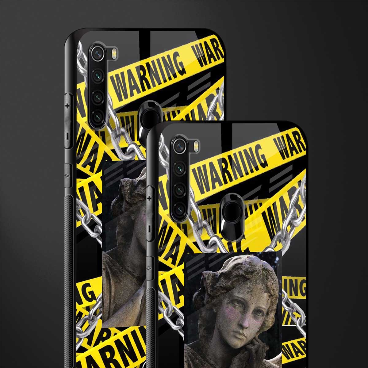 caution glass case for redmi note 8 image-2