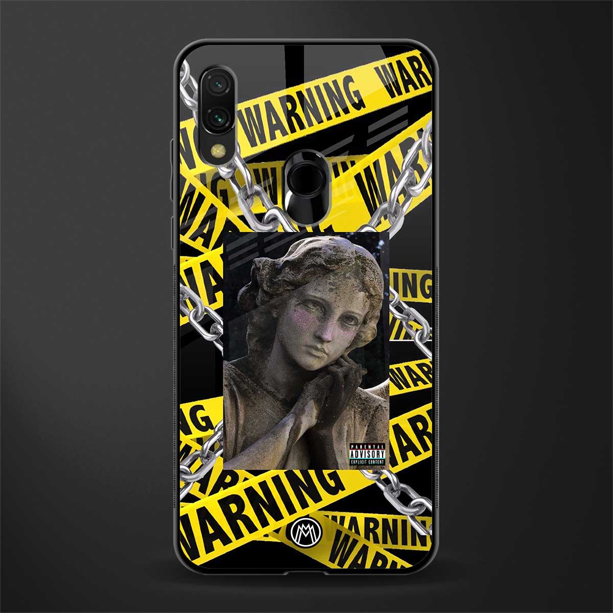 caution glass case for redmi note 7 pro image