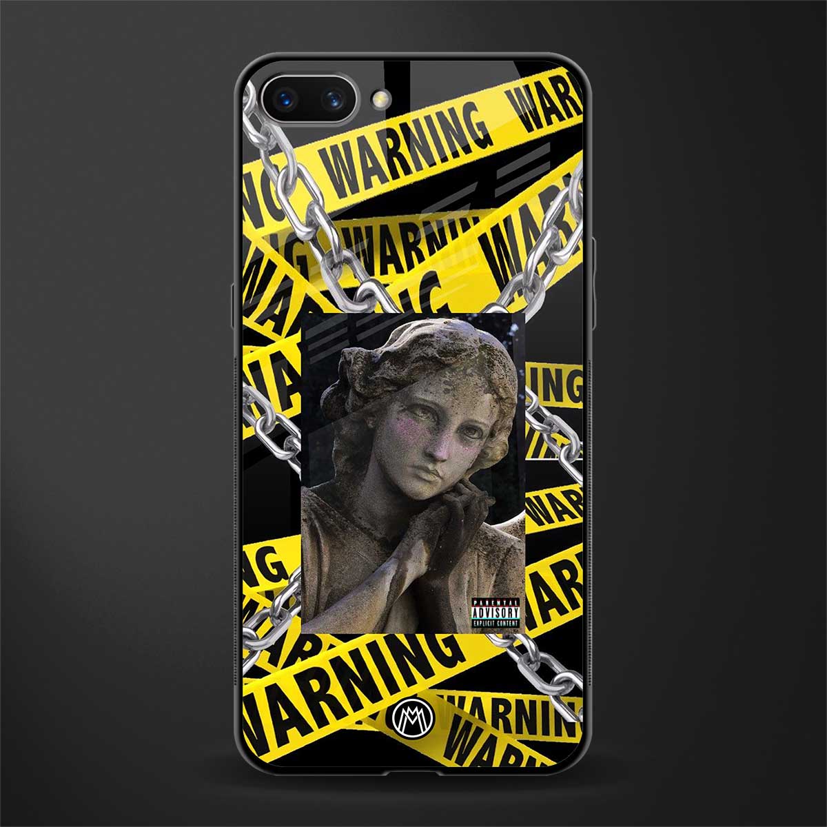 caution glass case for realme c1 image