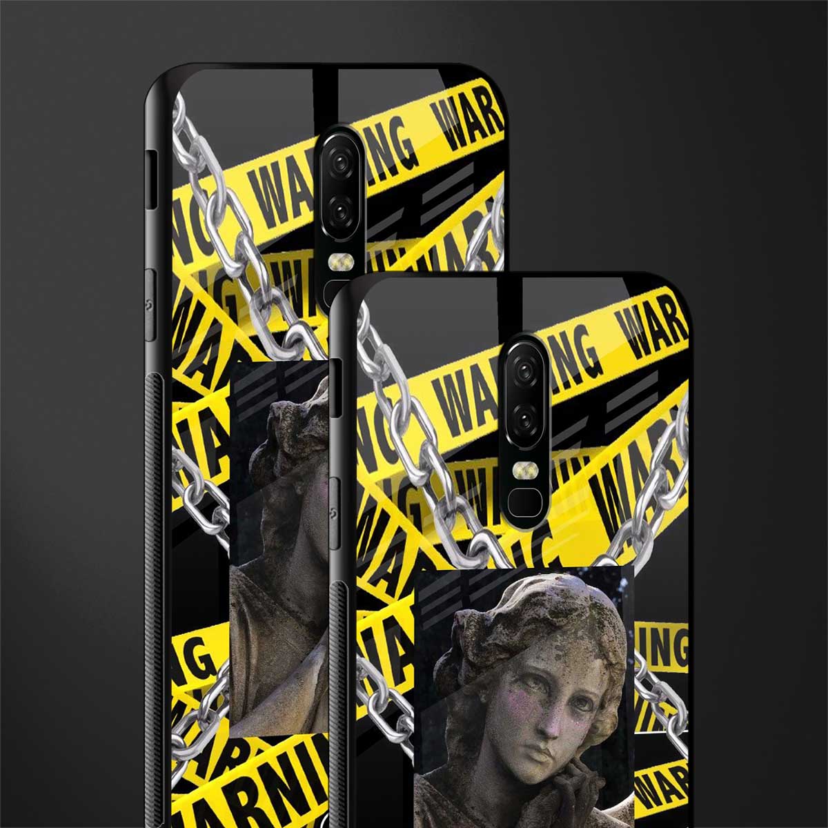 caution glass case for oneplus 6 image-2