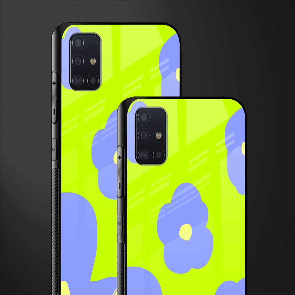 chartreuse arctic flowers glass case for samsung galaxy a71 image-2