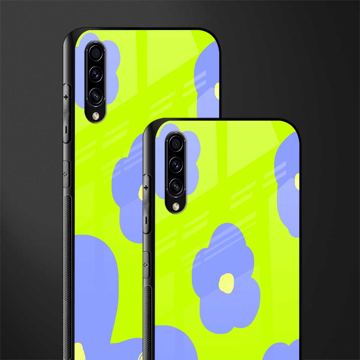 chartreuse arctic flowers glass case for samsung galaxy a70 image-2