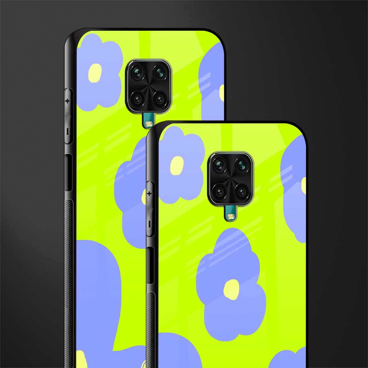 chartreuse arctic flowers glass case for redmi note 9 pro max image-2