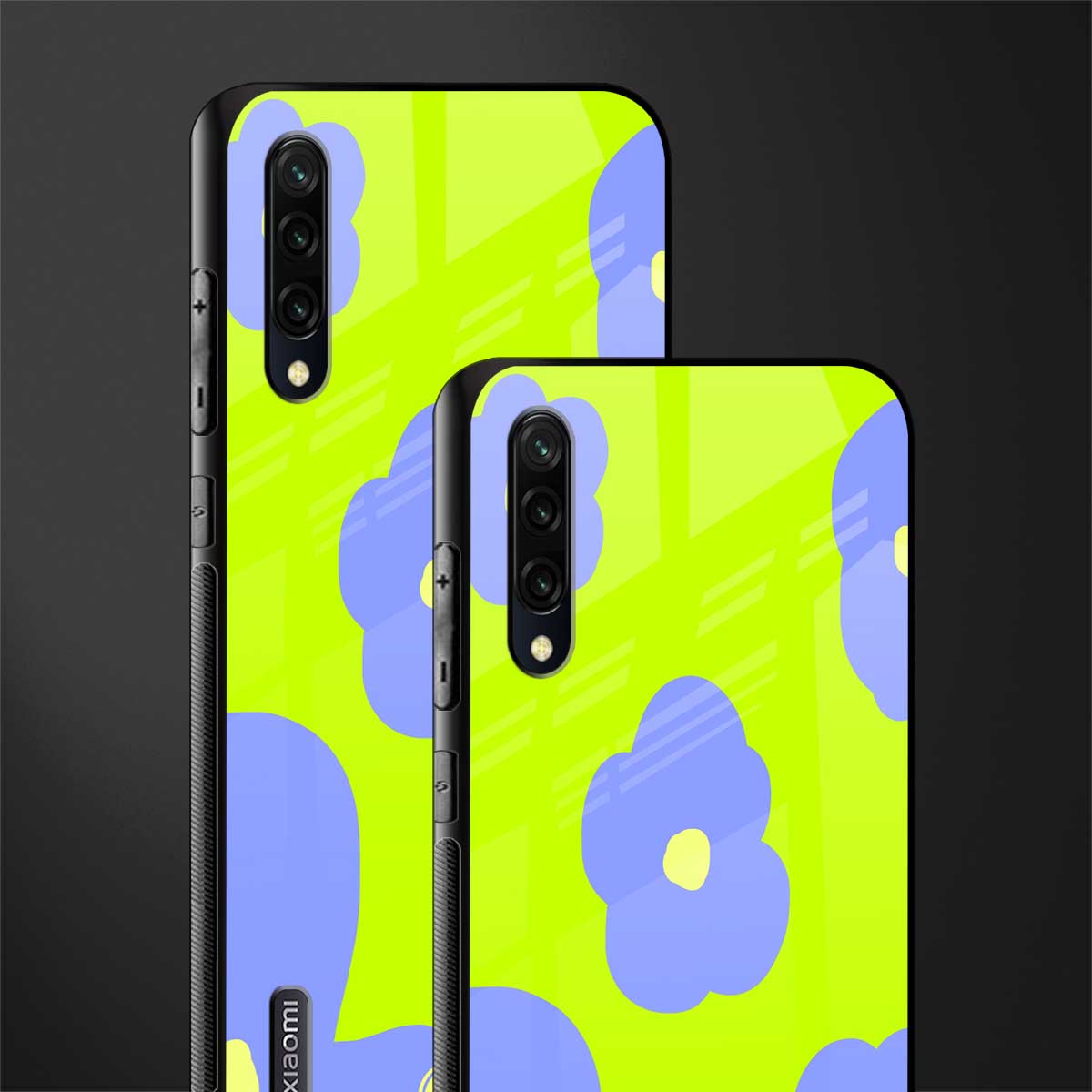 chartreuse arctic flowers glass case for mi a3 redmi a3 image-2