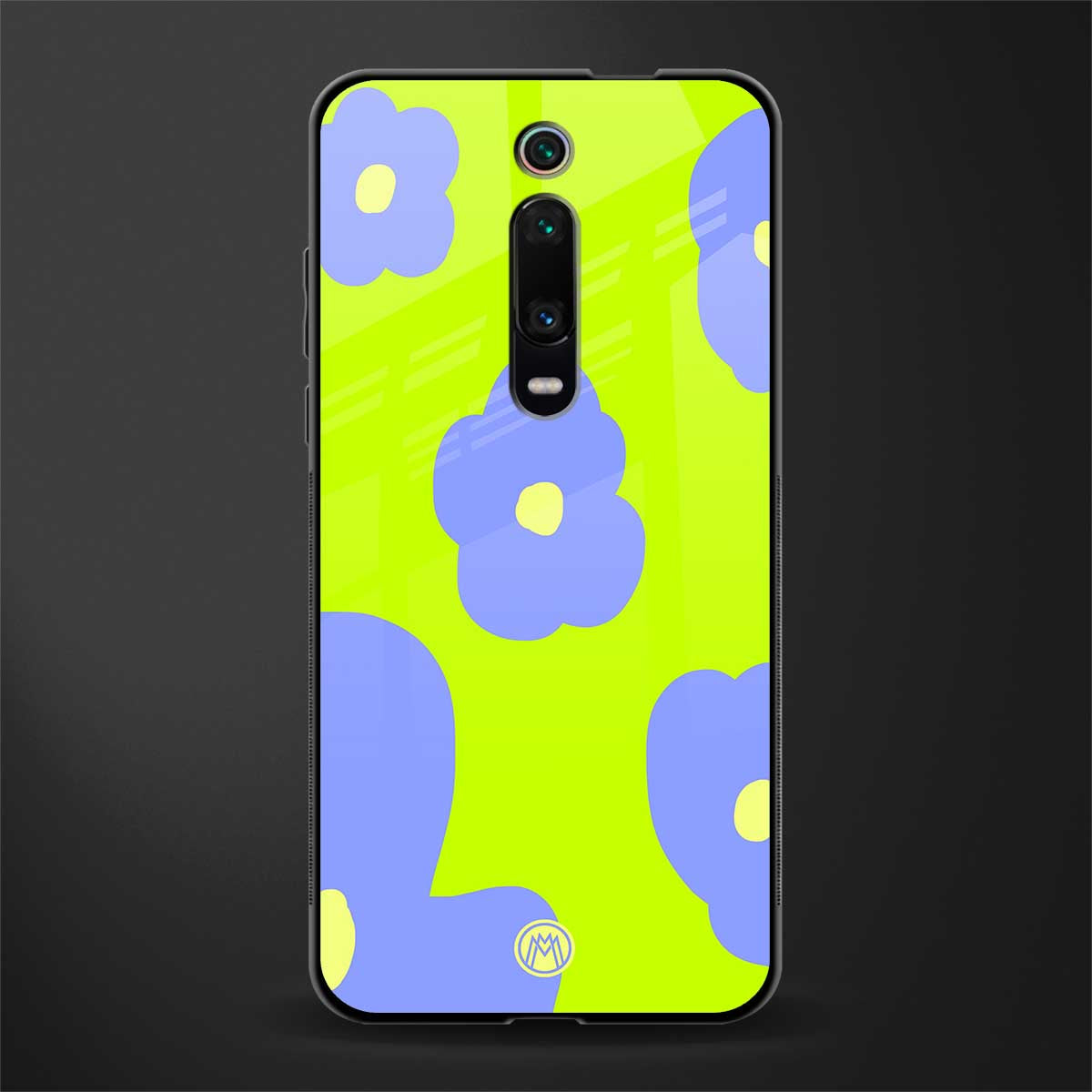 chartreuse arctic flowers glass case for redmi k20 image