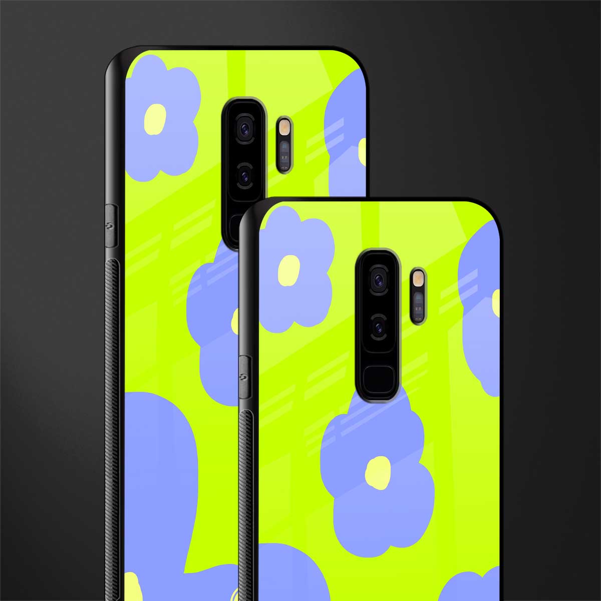 chartreuse arctic flowers glass case for samsung galaxy s9 plus image-2