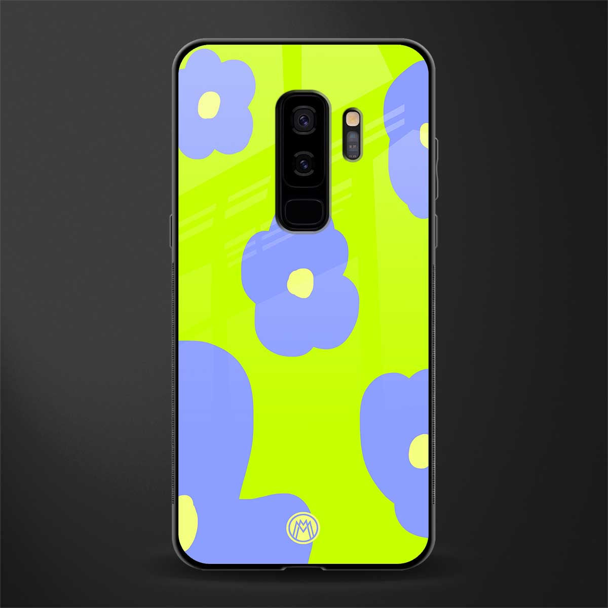 chartreuse arctic flowers glass case for samsung galaxy s9 plus image