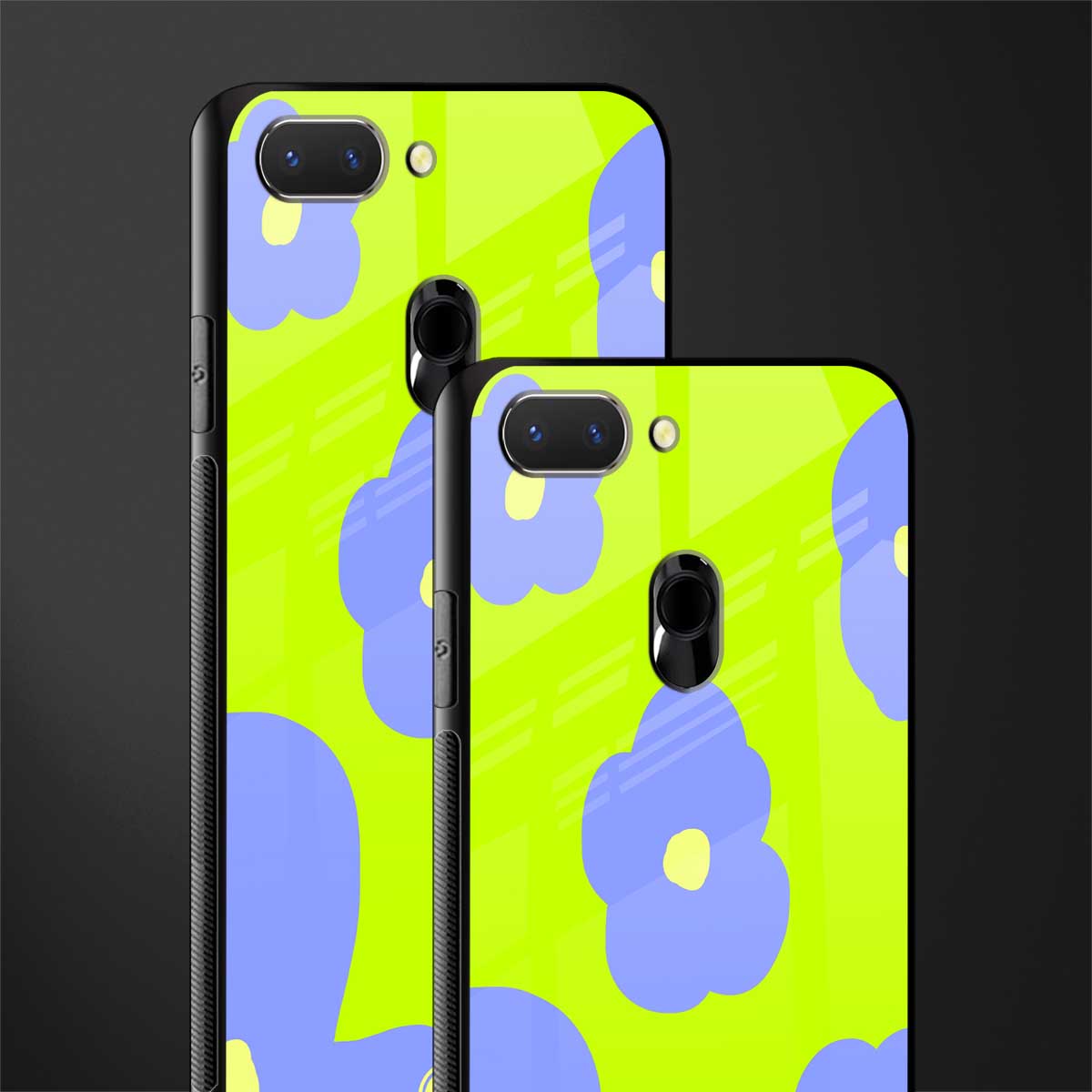 chartreuse arctic flowers glass case for oppo a5 image-2