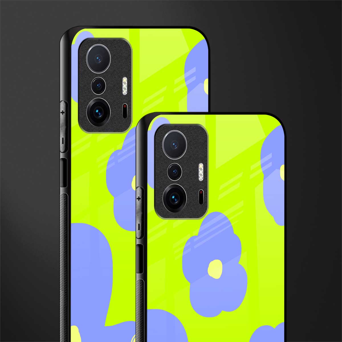 chartreuse arctic flowers glass case for mi 11t pro 5g image-2