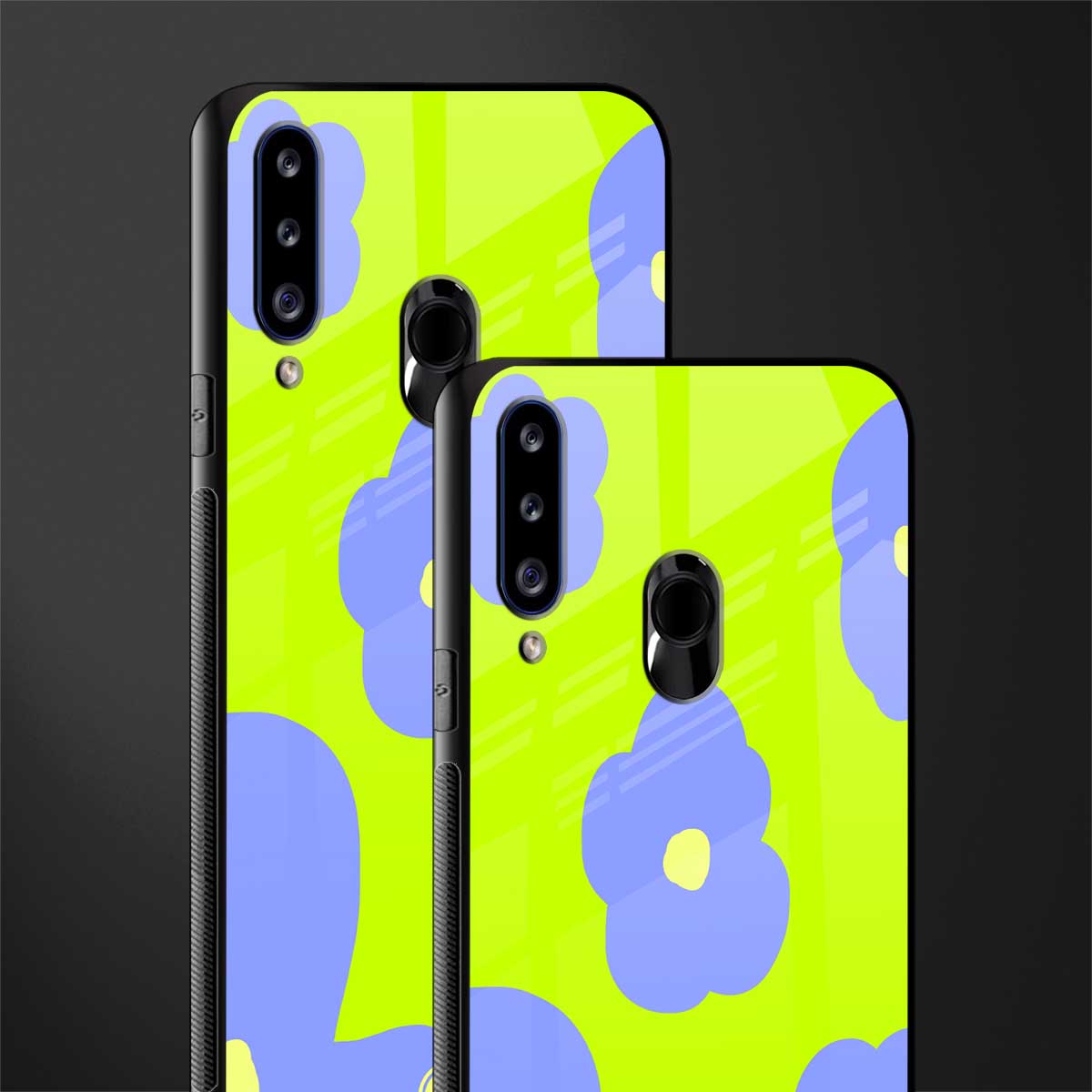 chartreuse arctic flowers glass case for samsung galaxy a20s image-2