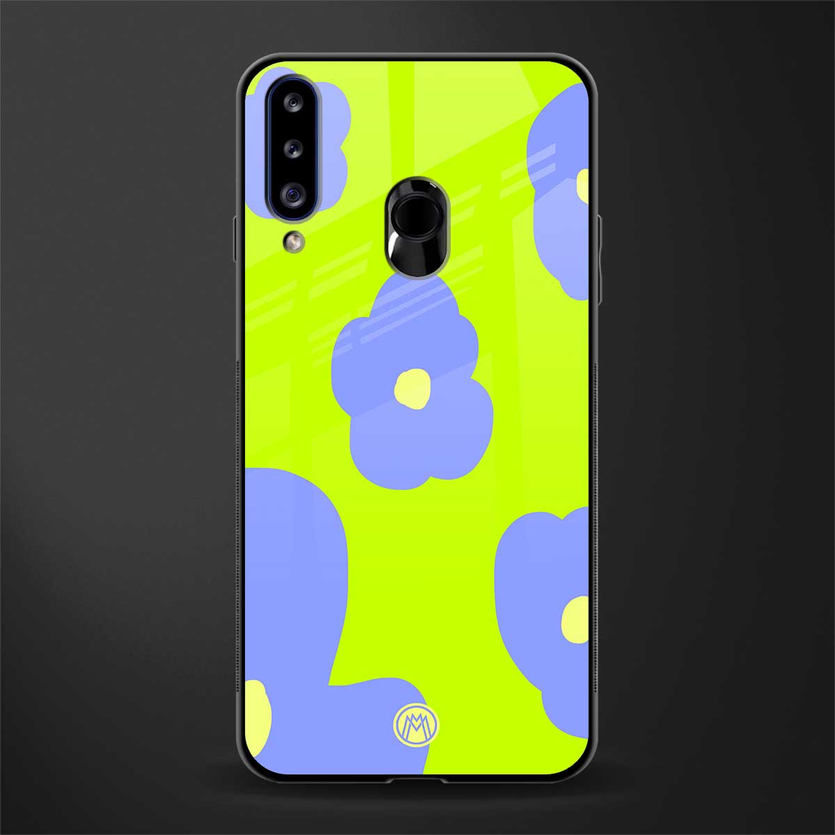 chartreuse arctic flowers glass case for samsung galaxy a20s image