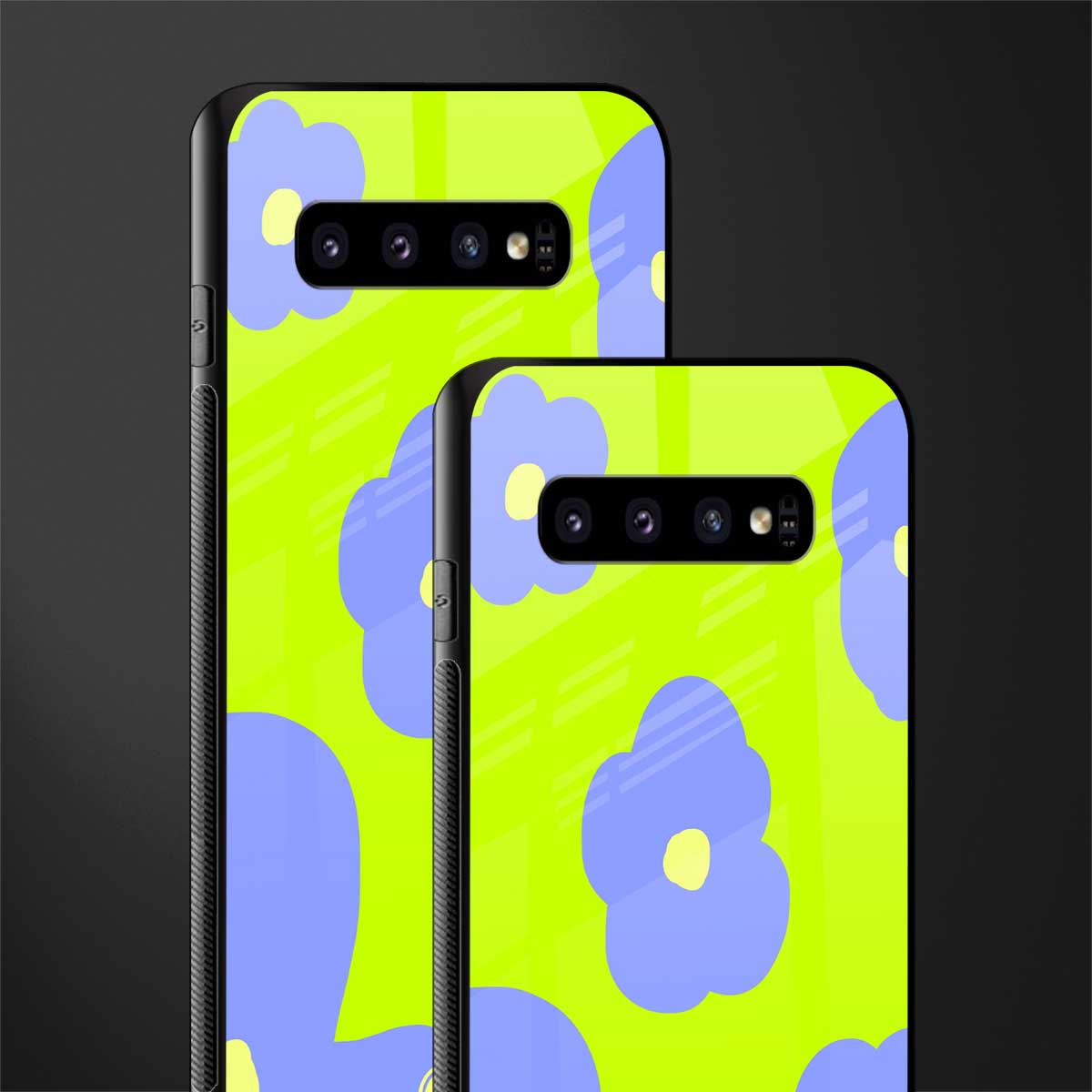 chartreuse arctic flowers glass case for samsung galaxy s10 plus image-2