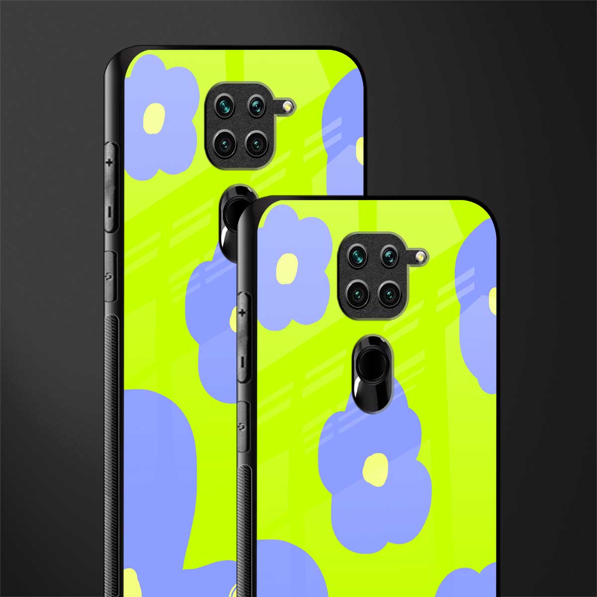 chartreuse arctic flowers glass case for redmi note 9 image-2