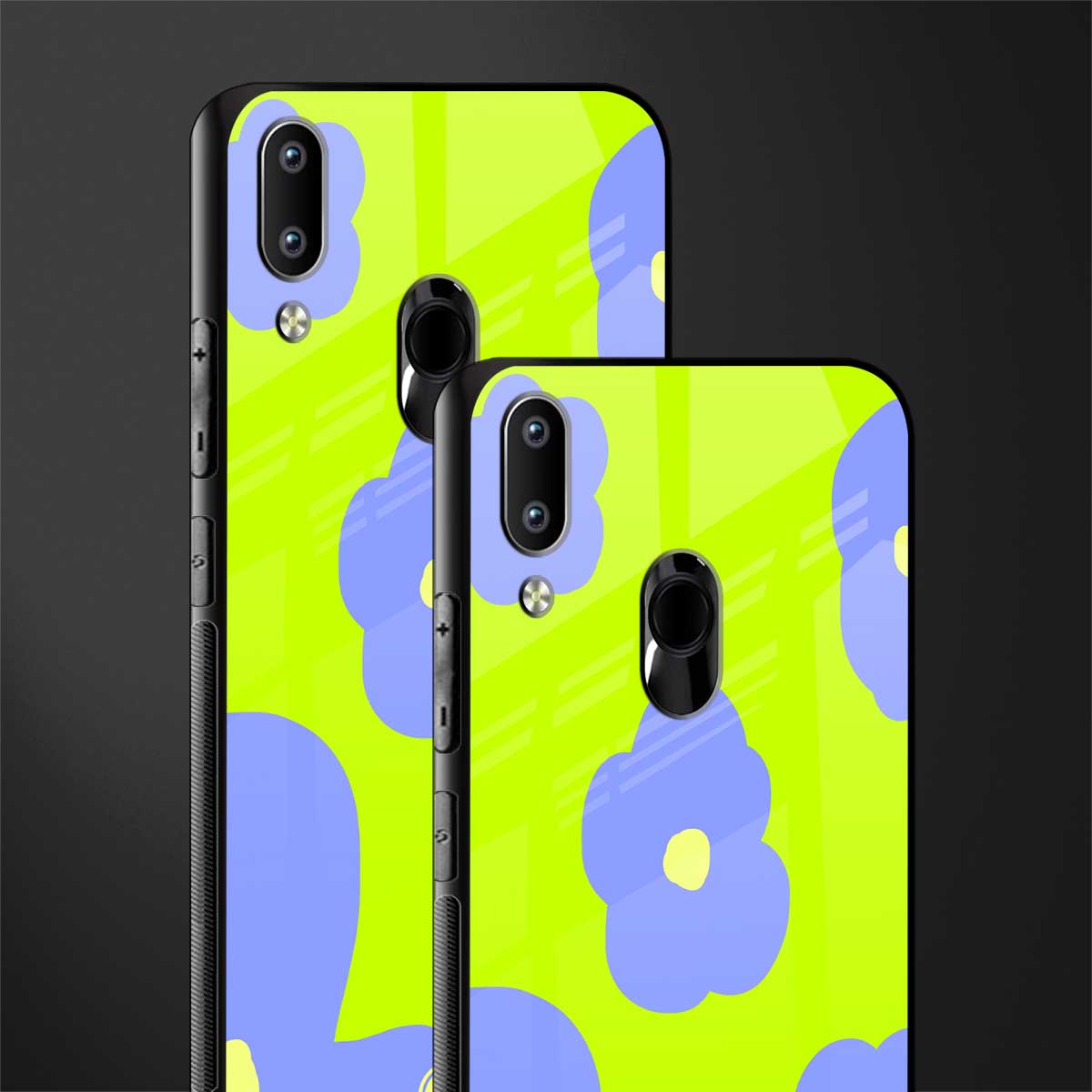 chartreuse arctic flowers glass case for vivo y91 image-2
