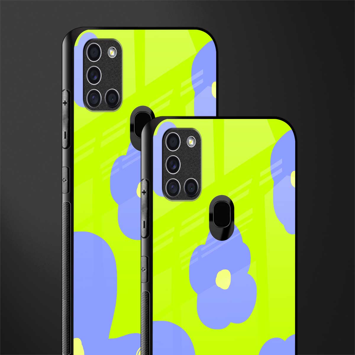 chartreuse arctic flowers glass case for samsung galaxy a21s image-2