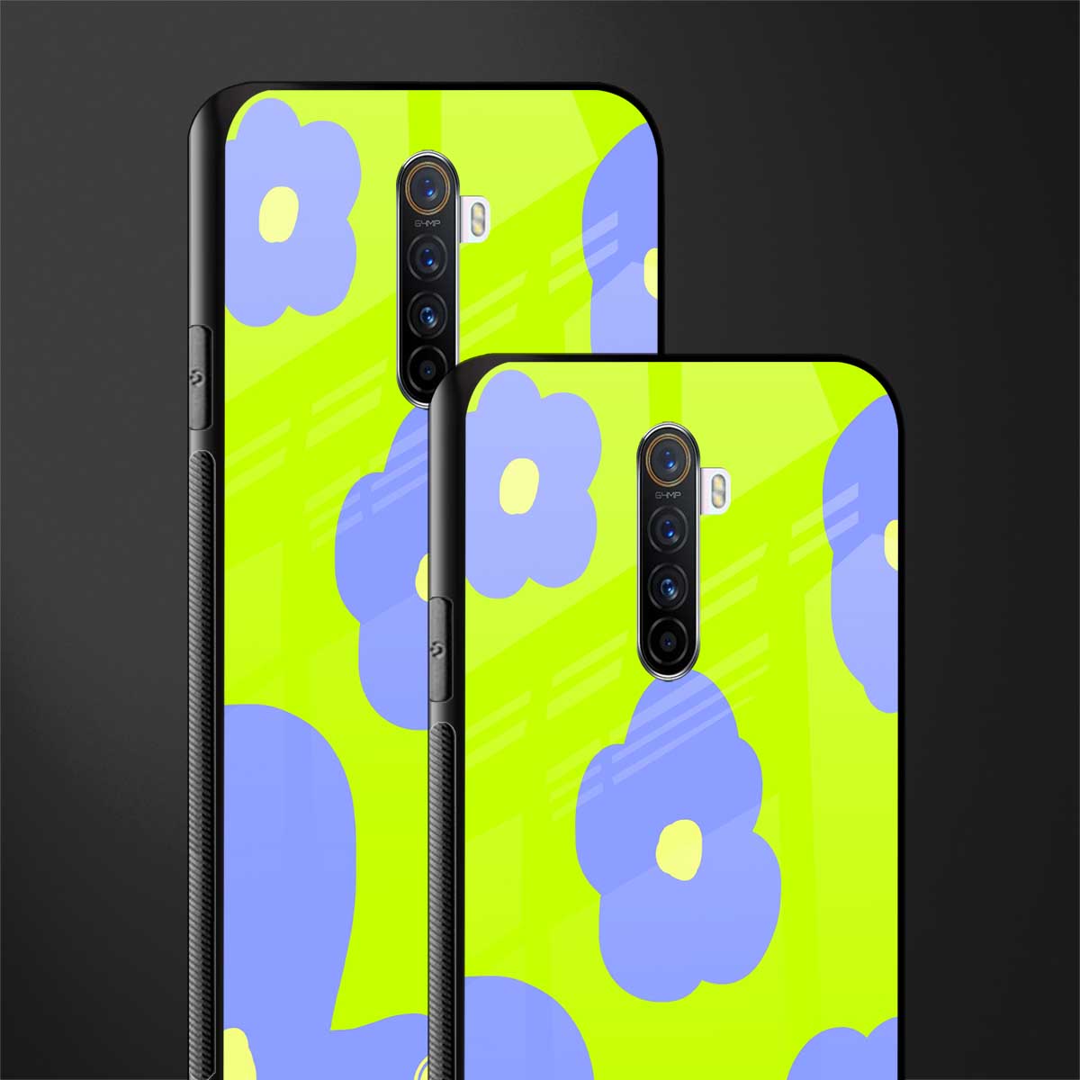 chartreuse arctic flowers glass case for realme x2 pro image-2