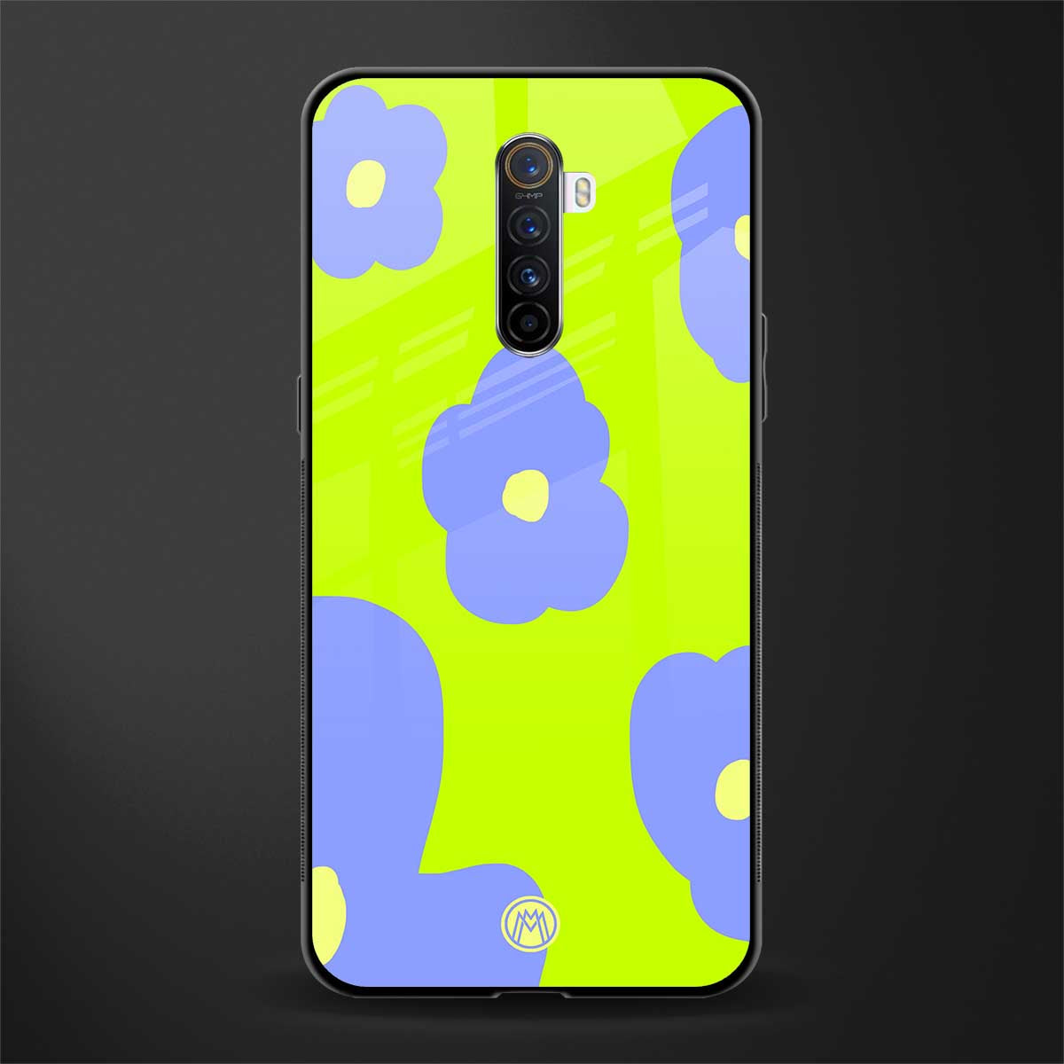 chartreuse arctic flowers glass case for realme x2 pro image