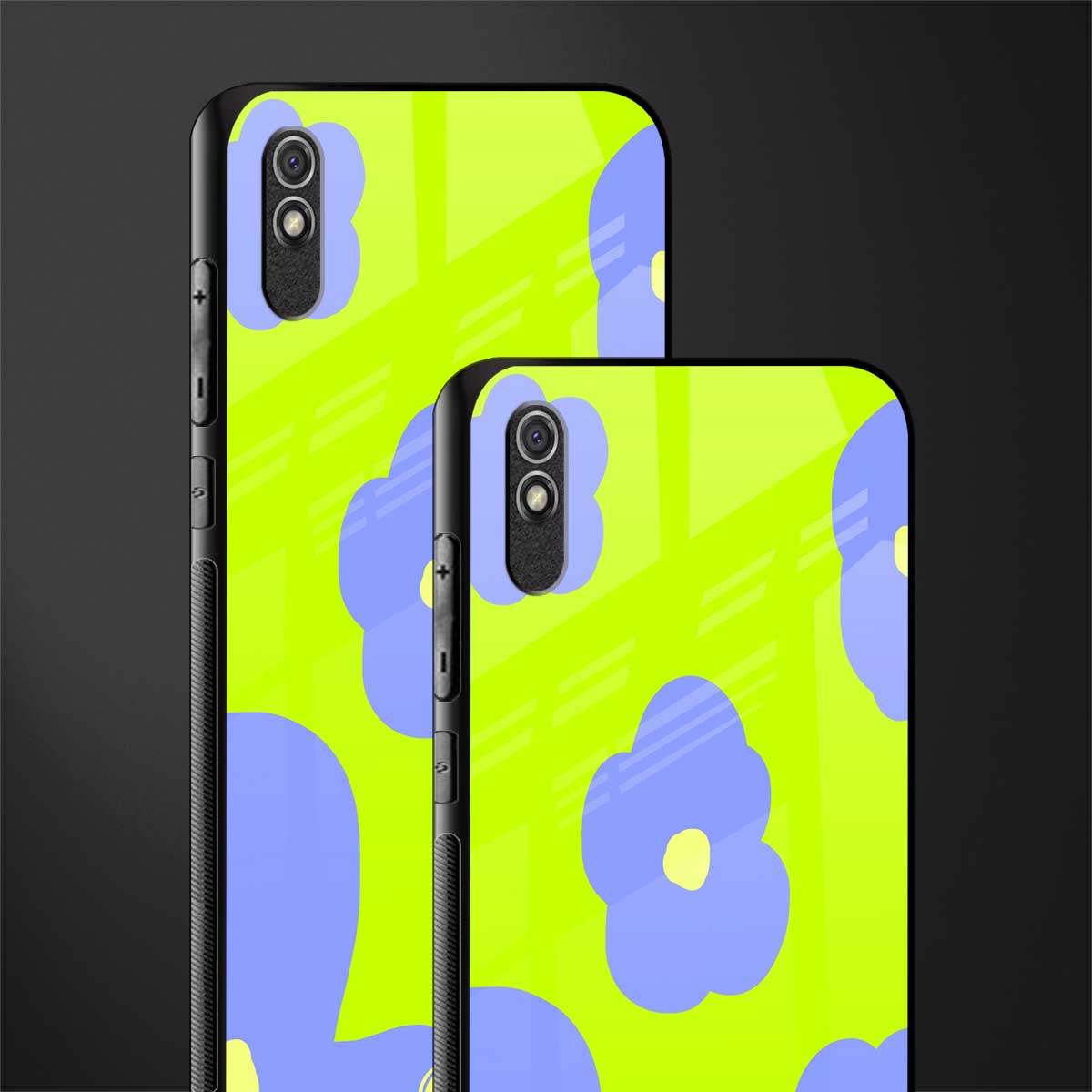 chartreuse arctic flowers glass case for redmi 9a image-2