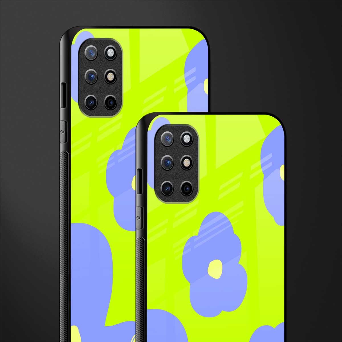 chartreuse arctic flowers glass case for oneplus 8t image-2