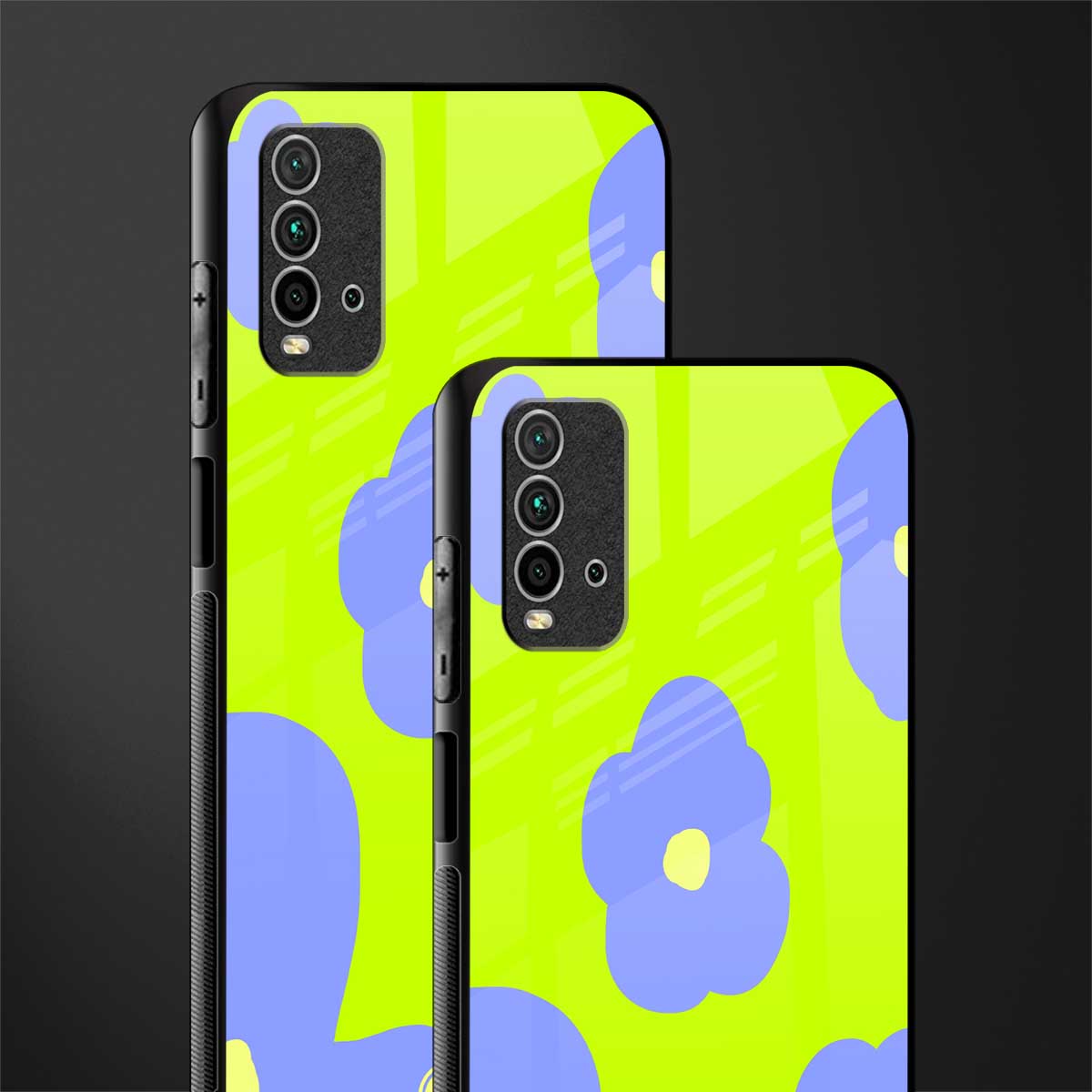 chartreuse arctic flowers glass case for redmi 9 power image-2