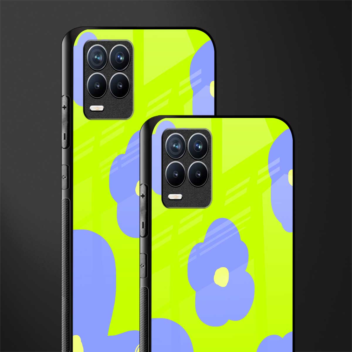 chartreuse arctic flowers glass case for realme 8 4g image-2