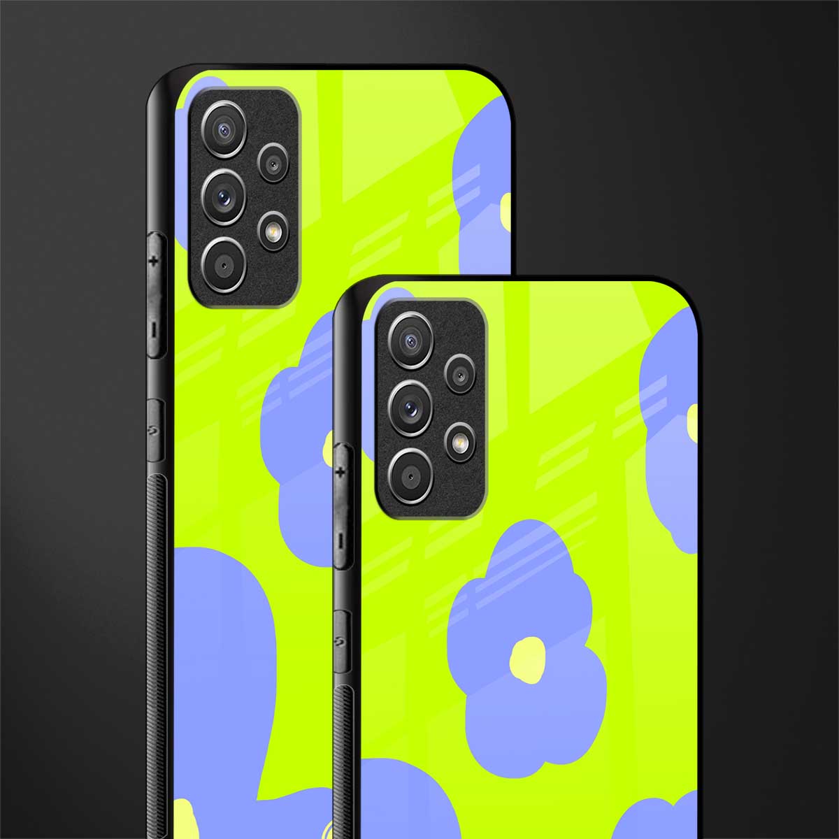 chartreuse arctic flowers glass case for samsung galaxy a72 image-2