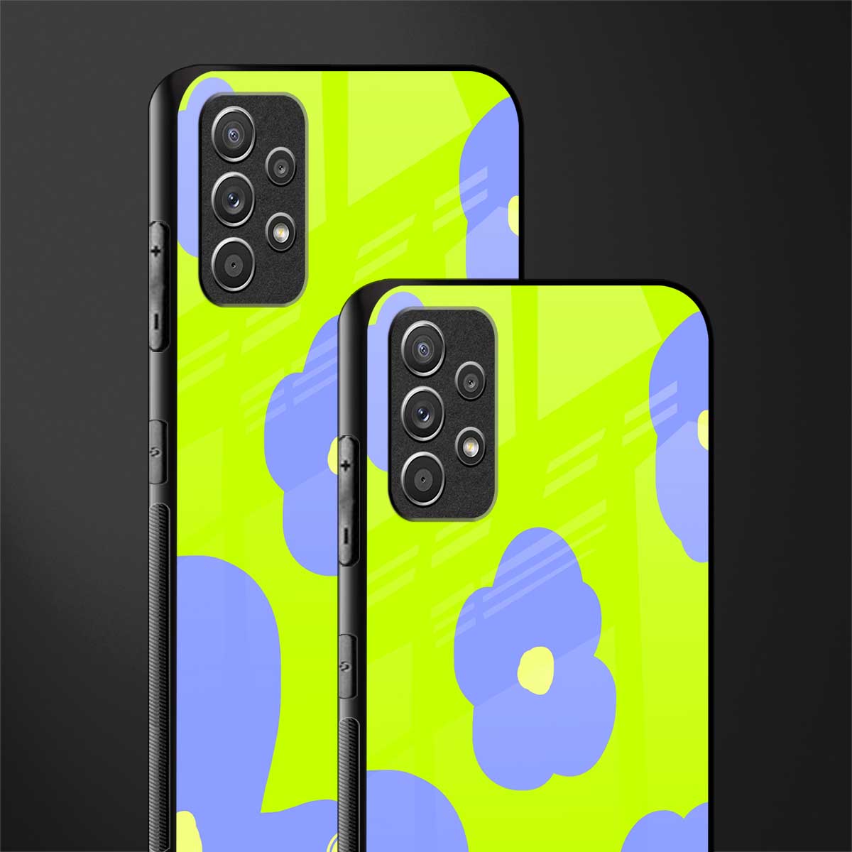 chartreuse arctic flowers glass case for samsung galaxy a32 4g image-2