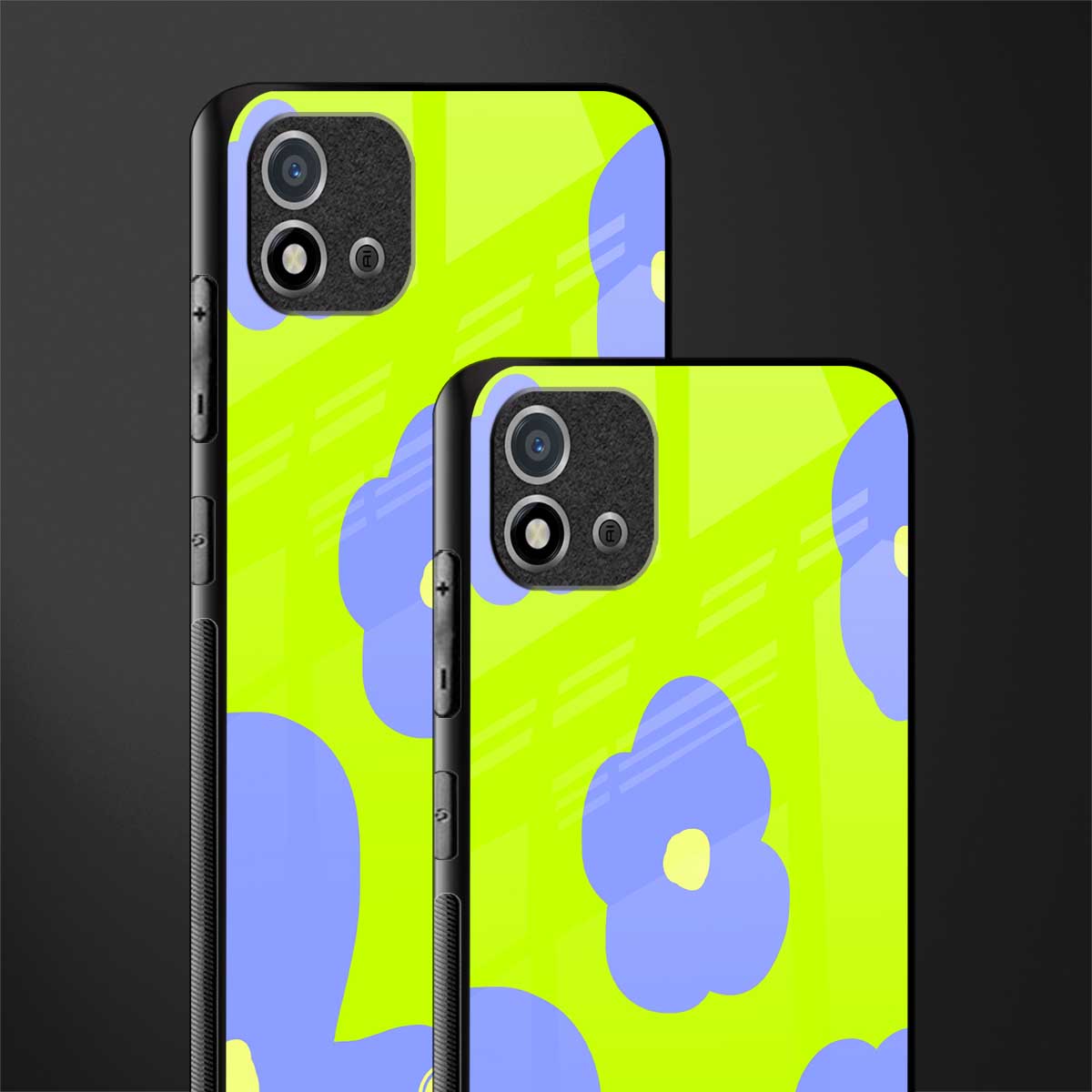 chartreuse arctic flowers glass case for realme c20 image-2