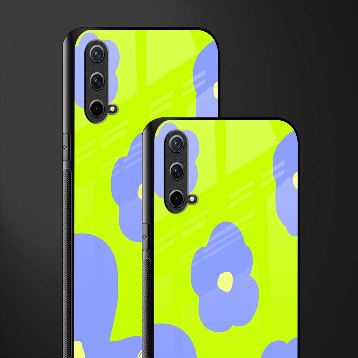 chartreuse arctic flowers glass case for oneplus nord ce 5g image-2