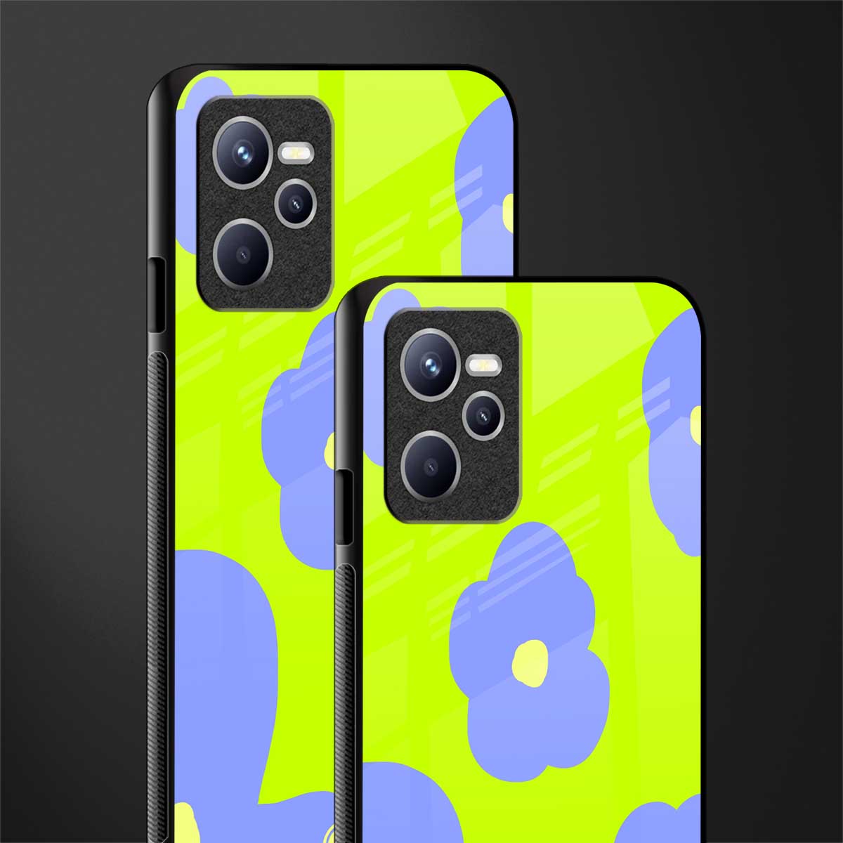 chartreuse arctic flowers glass case for realme c35 image-2