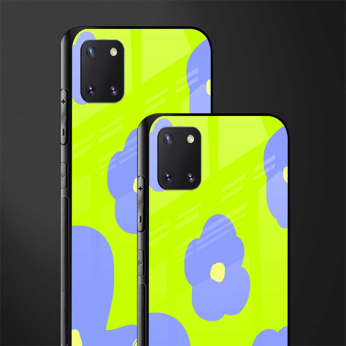chartreuse arctic flowers glass case for samsung a81 image-2