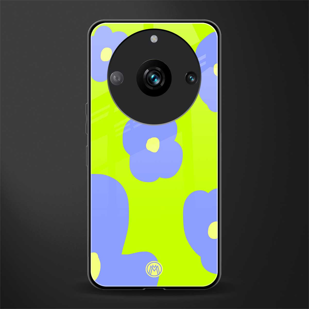 chartreuse arctic flowers back phone cover | glass case for realme 11 pro 5g
