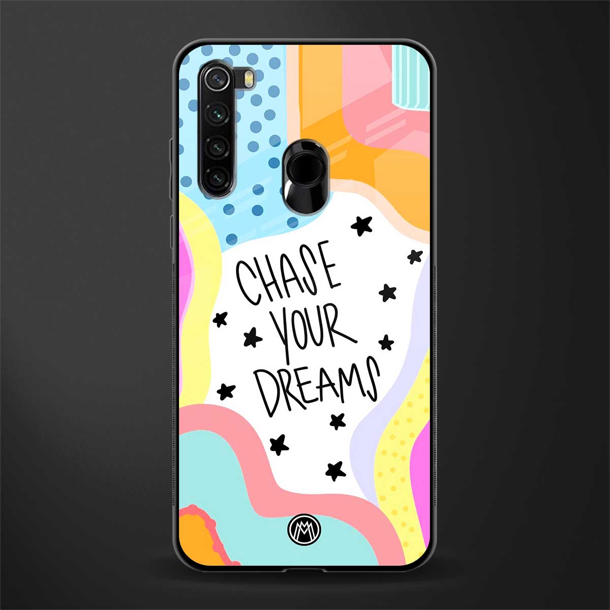 chase your dreams glass case for redmi note 8 image