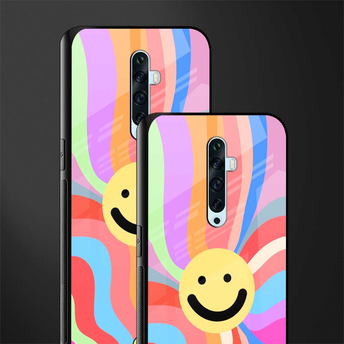 cheerful smiley glass case for oppo reno 2f image-2