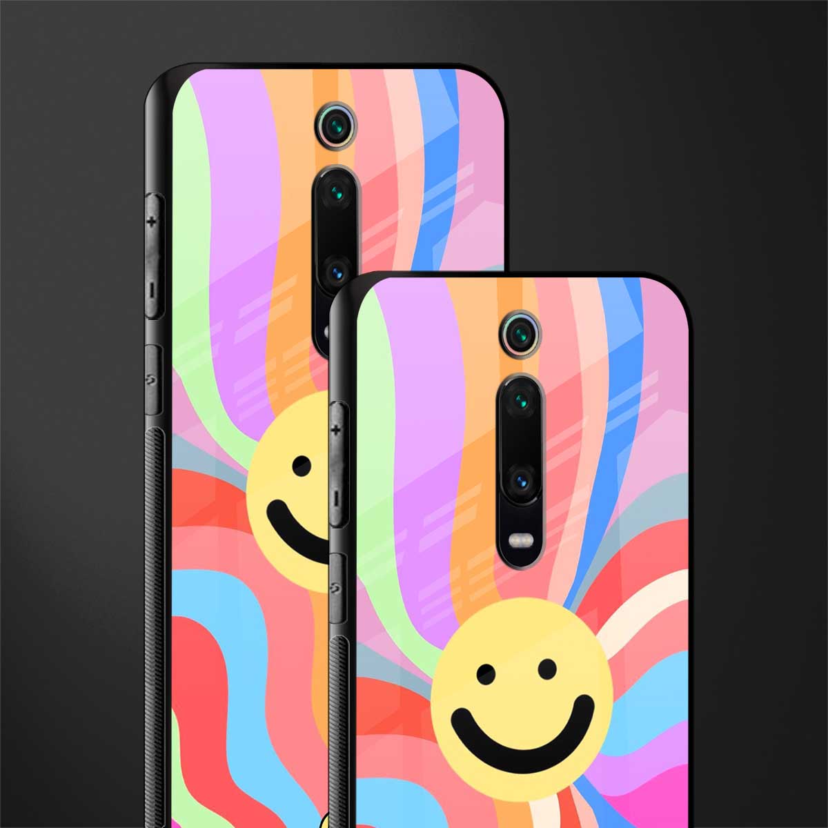 cheerful smiley glass case for redmi k20 image-2
