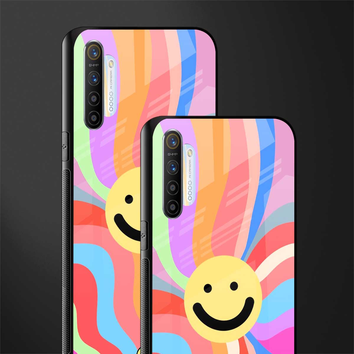 cheerful smiley glass case for realme x2 image-2
