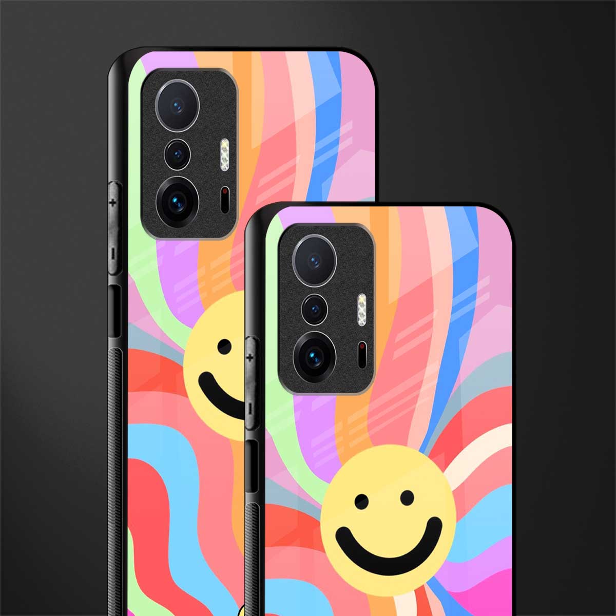 cheerful smiley glass case for mi 11t pro 5g image-2