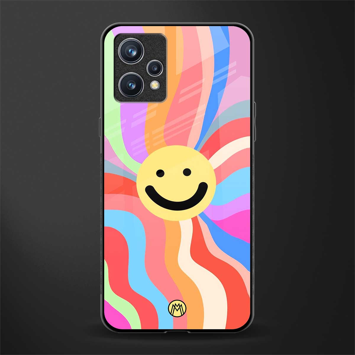 cheerful smiley glass case for realme 9 4g image