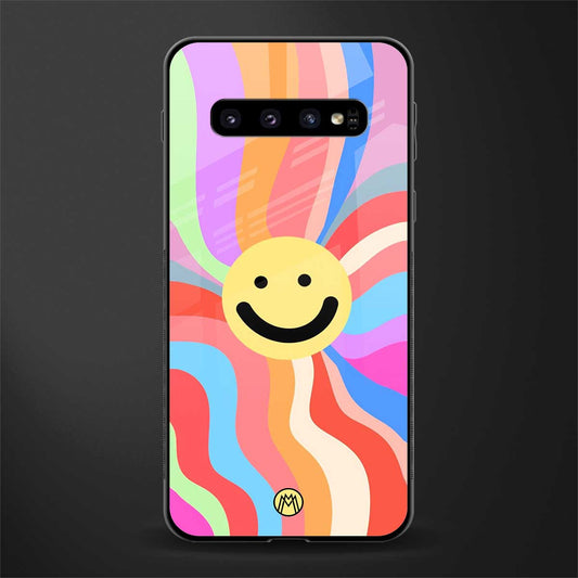 cheerful smiley glass case for samsung galaxy s10 plus image
