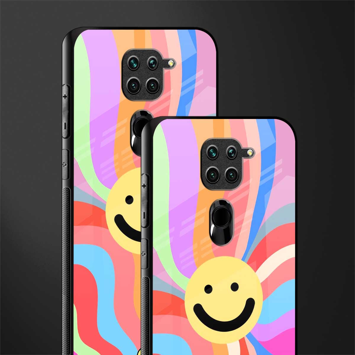 cheerful smiley glass case for redmi note 9 image-2