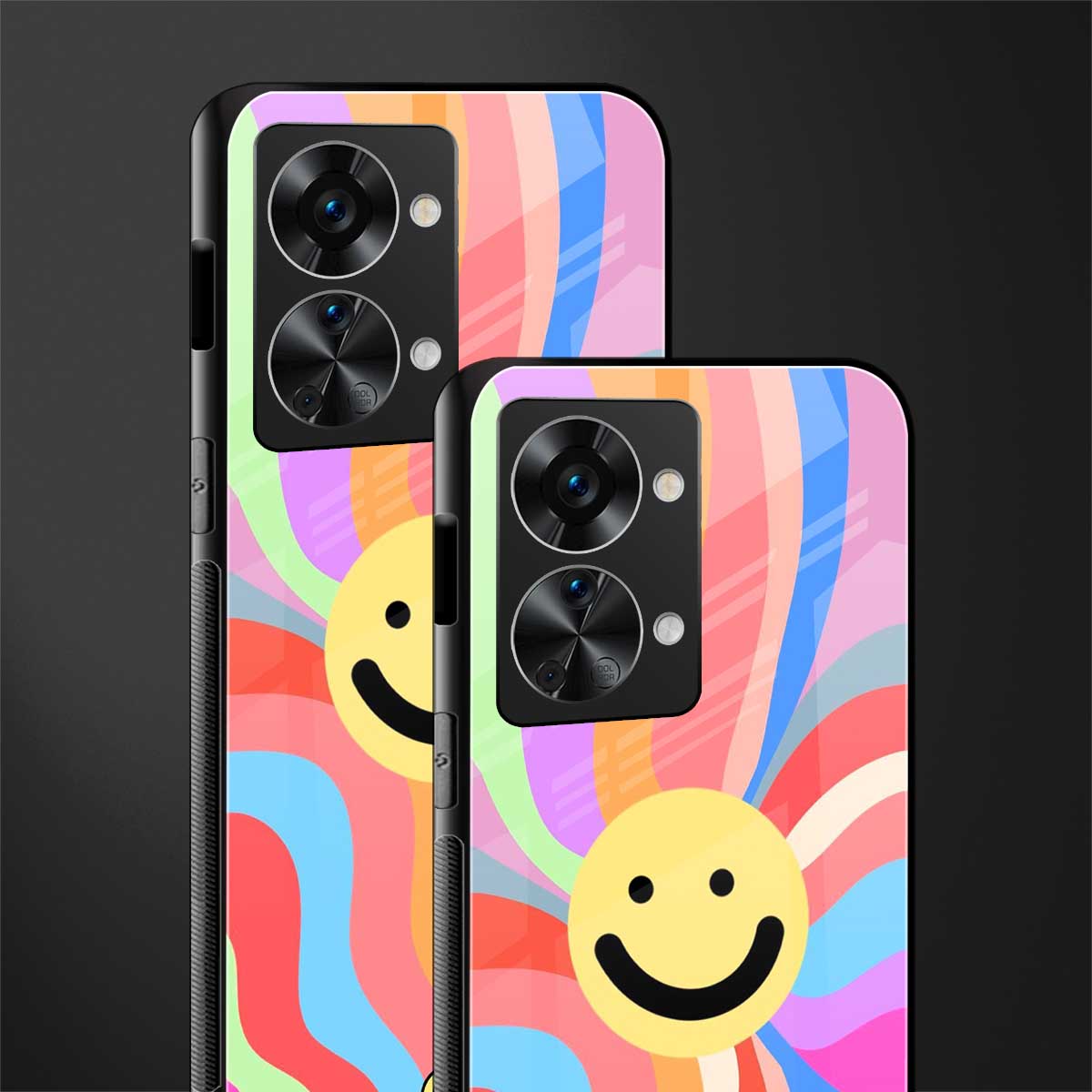 cheerful smiley glass case for phone case | glass case for oneplus nord 2t 5g