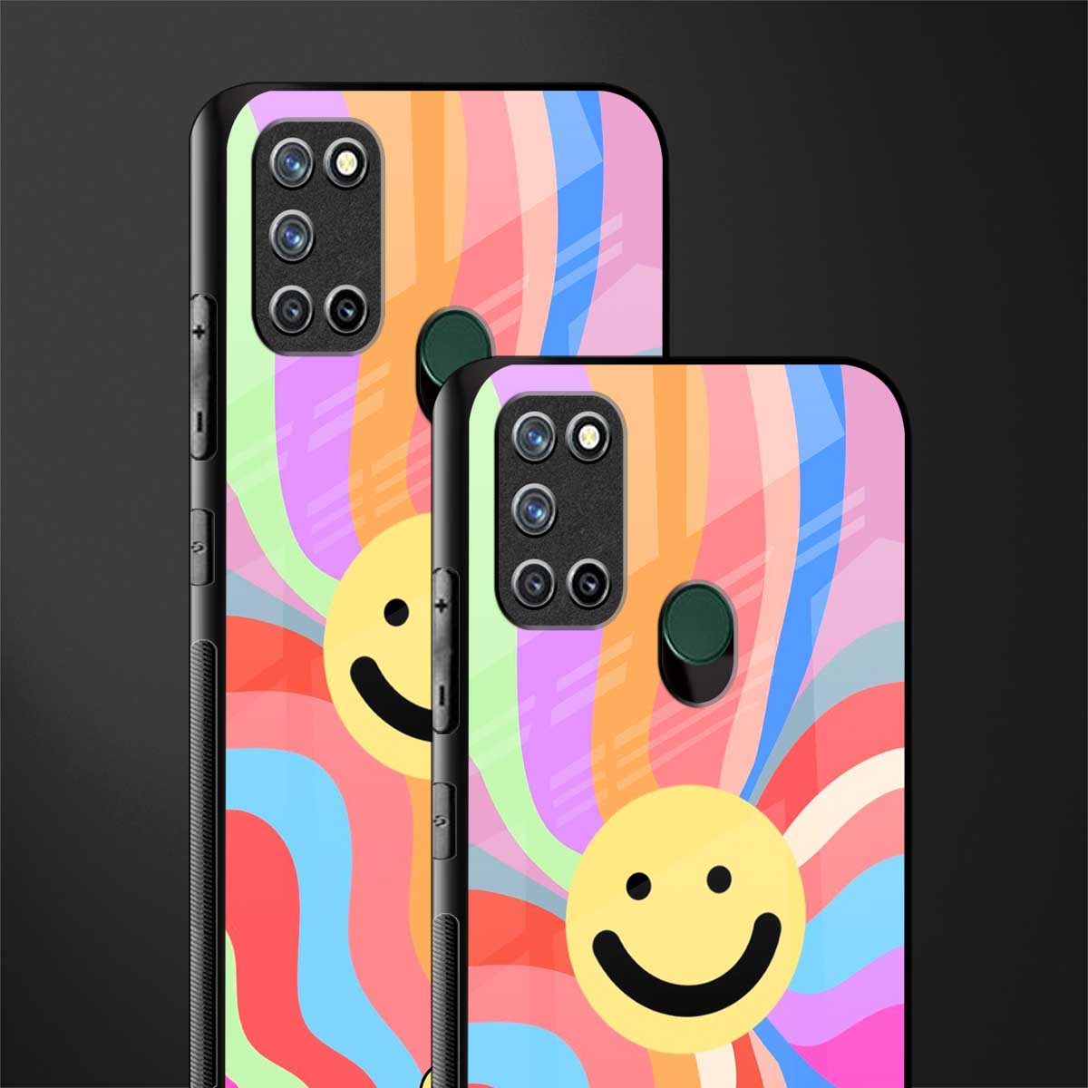 cheerful smiley glass case for realme 7i