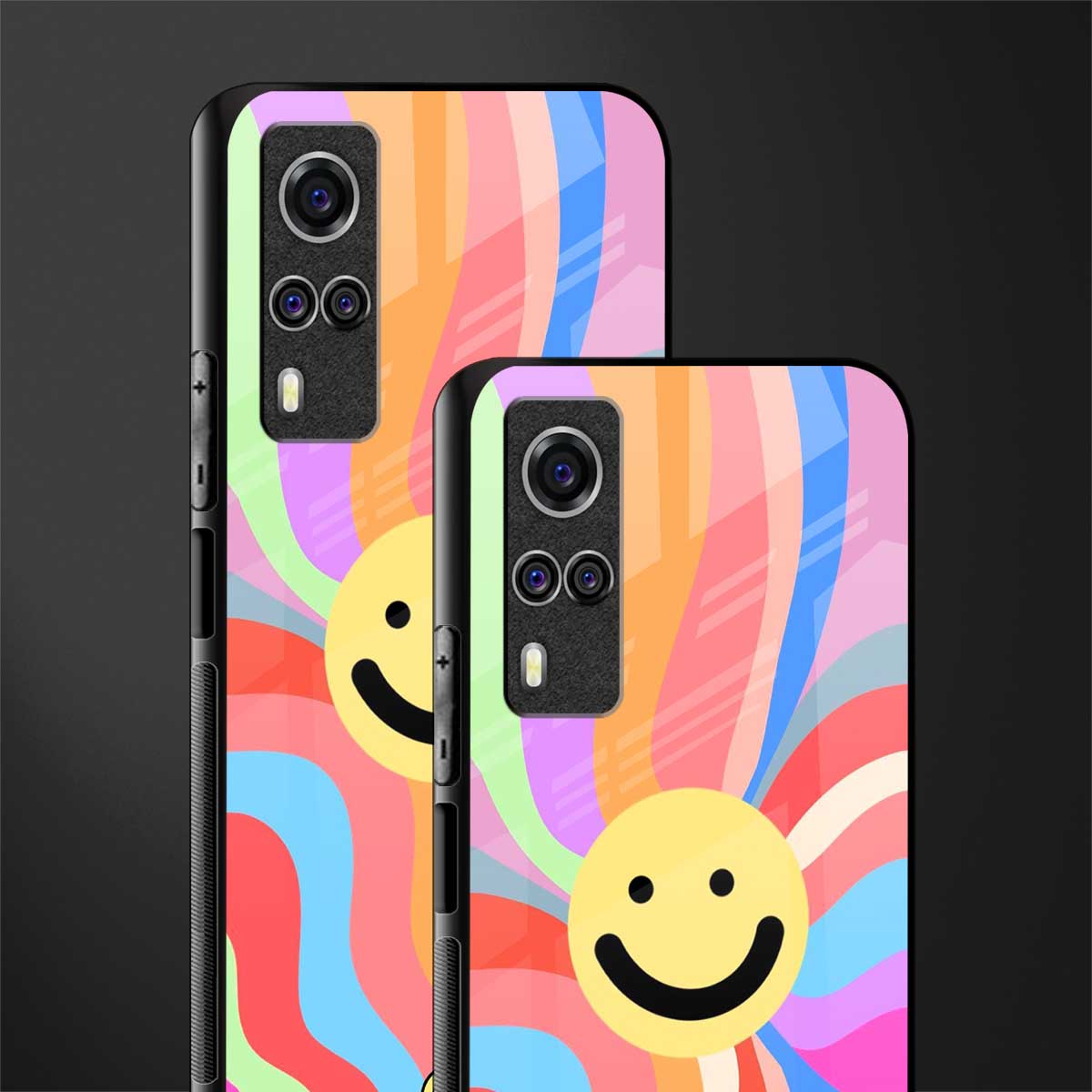 cheerful smiley glass case for vivo y51 image-2